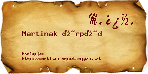 Martinak Árpád névjegykártya